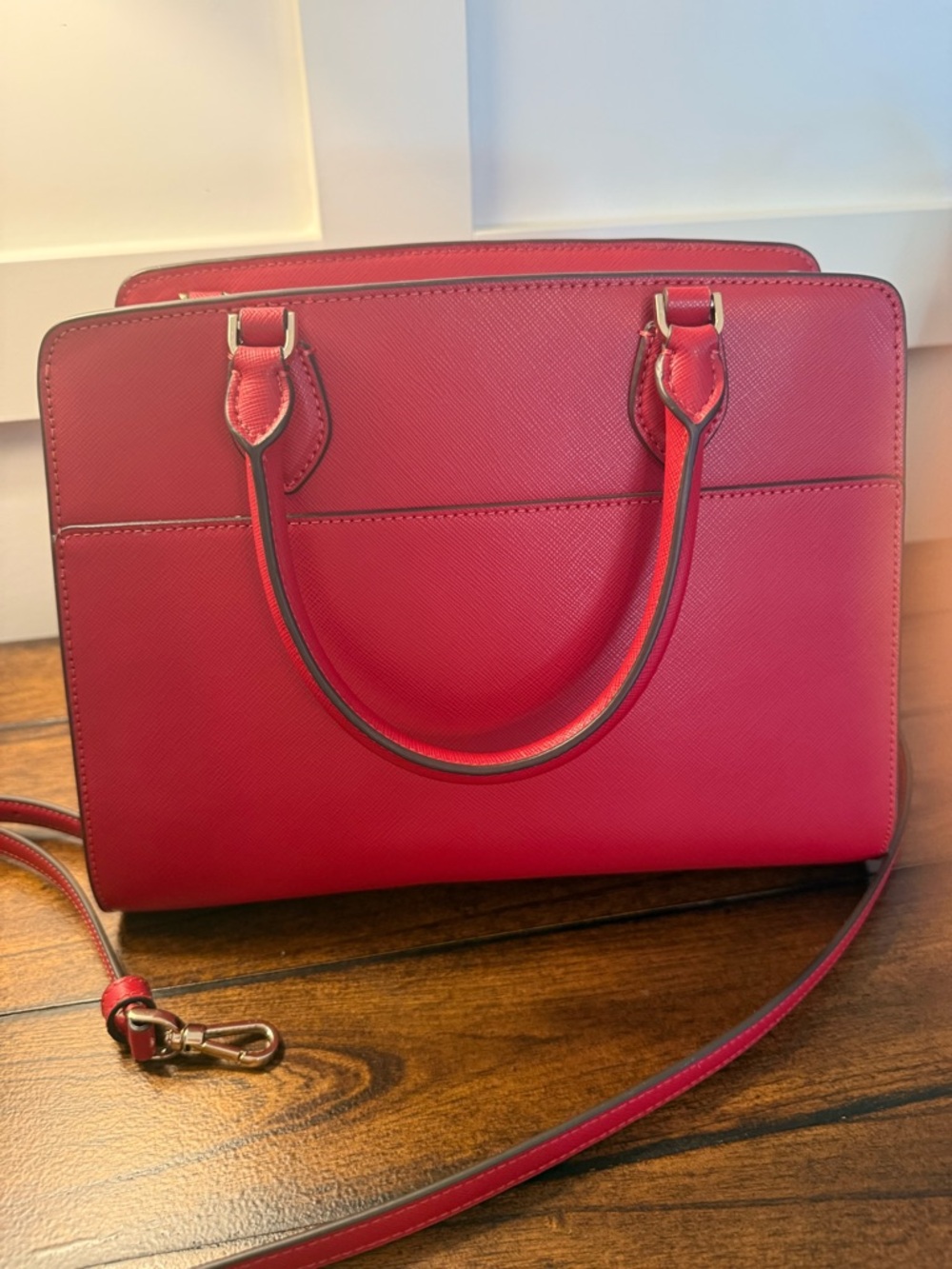 kate spade New York Cherry Red Saffiano Satchel with Gold Accents - Picture 3 of 4